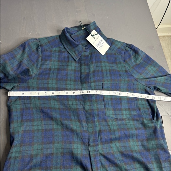 NWT Tuckernuck Navy and Green Plaid Long Sleeve Dress - Picture 10 of 13